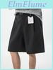 Vintage Striped Men Shorts With Pleated Design For Casual Summer Youth Wear