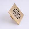 Tuqiu Floor Drain 10cm*10cm Shower Floor Drain Brass Color Bathroom Deodorant  Floor Drain Strainer Cover Grate Waste
