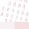 Gentle Pink Almond Fake Nails Long Lasting Safe Material Waterproof False Nails for Shopping Traveling Dating