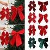 1/2PCS Red Christmas Decorative Bowknot Flannel Christmas Bow Pendant Merry Christmas