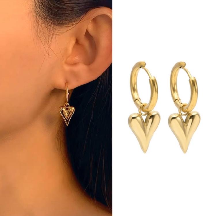 Fashion Forward Heart Ear Rings Heart Huggie Hoop Earrings for Fashion Lovers