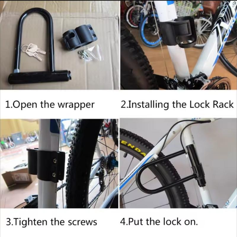 Bicycle U Lock Anti-theft Heavy Duty Bicycle Locks MTB Road Bike Wheel Lock With KeyMotorcycle Scooter Cycling Accessories