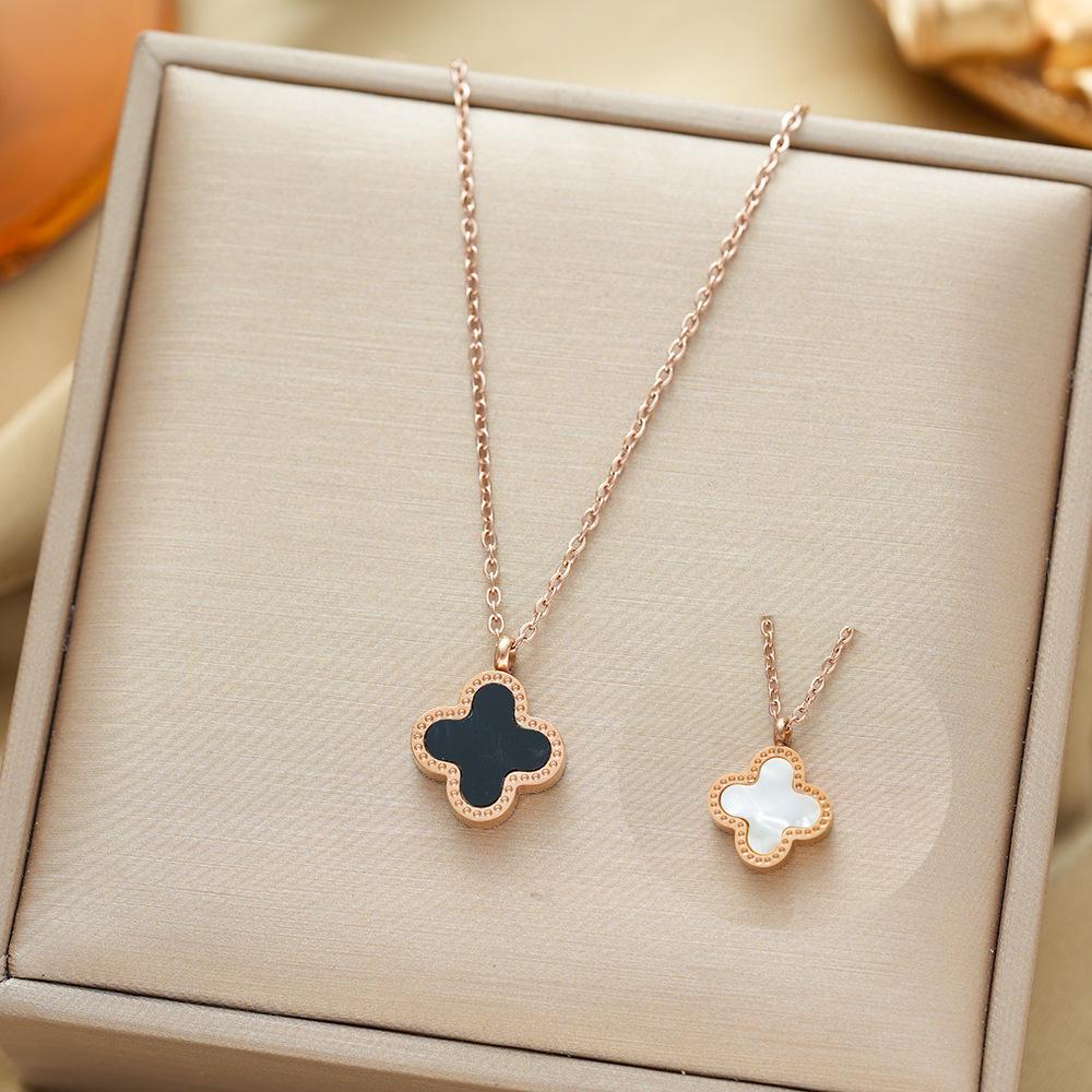 Exquisite 18K Gold-Plated Titanium Steel Necklace - Women's Clavicle Chain Jewelry, Fade-Resistant