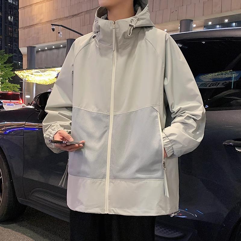 Black Charge Jacket for Men's Spring and Autumn New Loose Large Size Fat Man's Clothes Handsome Clip