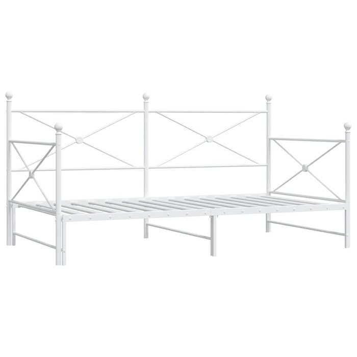 VidaXL Daybed with Trundle Bed Without Mattress White 107x203cm Steel, Sofa Bed, Comfortable Sofa Bed, Daybed with 4104692
