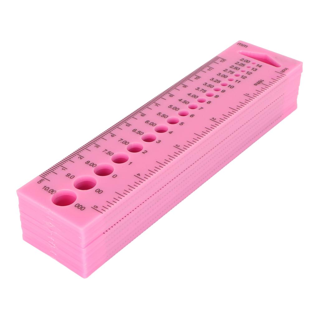 10Pcs Knitting Needle Gauge Plastic Clear Scales Multipurpose Portable Sewing Ruler CM Ruler