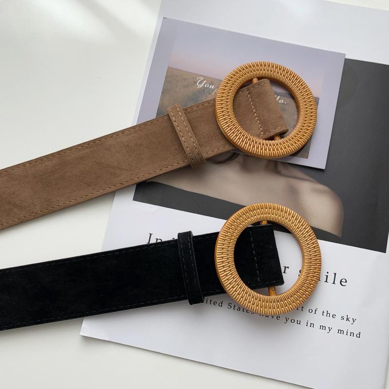 Wide Belt Female Dress Belts Decorate Waistband Fashion Round Buckle Belt Party Belt