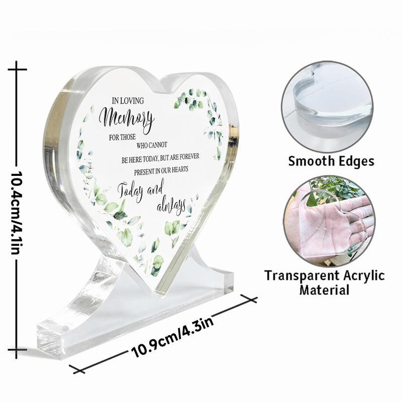 Heart-Shaped Acrylic Wedding Memorial Sign - Romantic Love Commemorative Centerpiece with Elegant Leaf Design, Perfect for Anniversaries, Receptions 