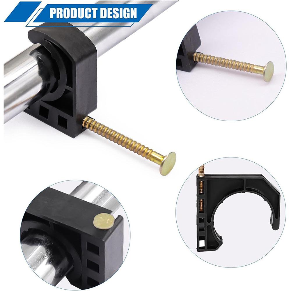 50Pcs 1/2" Half Clamps J-Hook With Nails Set For Tubing Connections