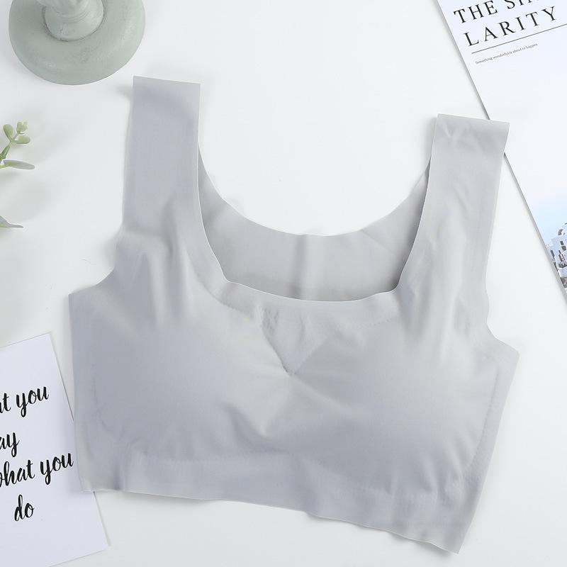 Comfortable Plus Size Wireless Seamless Ice Silk Sports Bra with Beautiful Back Design