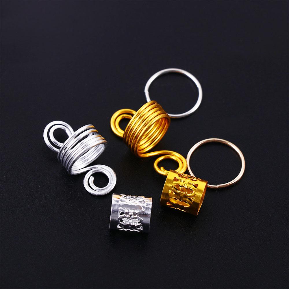 Pcs Silver Gold Jewelry Hair Rings Charms Hair Decorations Hair Braid African Dreadlocks Hair Cuffs