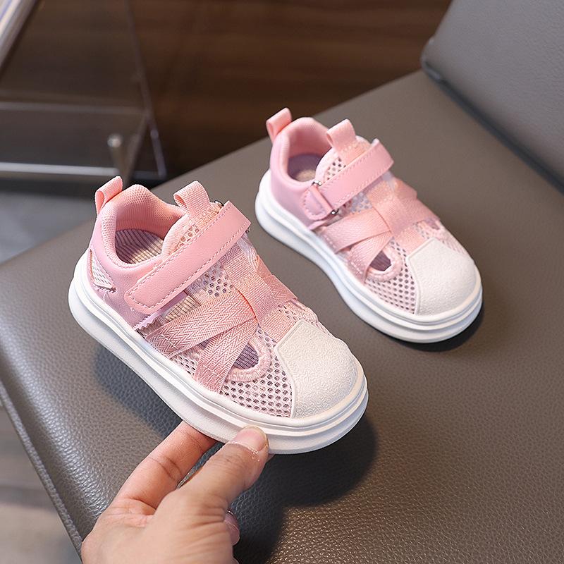 

New Style Baby Shoes - Girls Shoes, Boys Sandals - Mesh Bottom Sports Shoes 26 рожевий