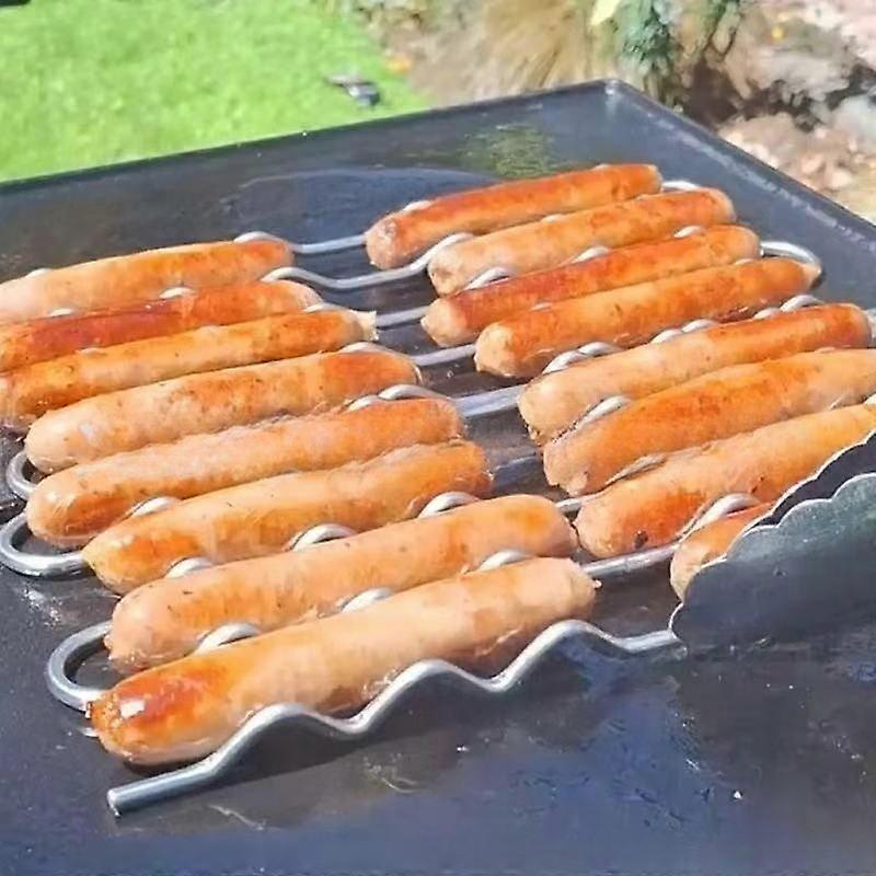 Hot Dog Holders for Grilling, BBQ Sausage Roller Rack, Hot Dog Roller Sausage Roller Rack, Sausage Roll Rack Stainless Steel BBQ Hot Dog Rack