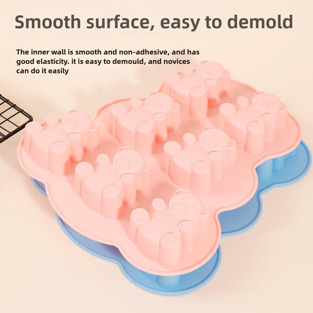 Silicone Lovely Bear Cake Mold 7 Holes Animal Cookie Mould Cold and Heat Resistant for Chocolate Candy Fondant Kitchen Supplies