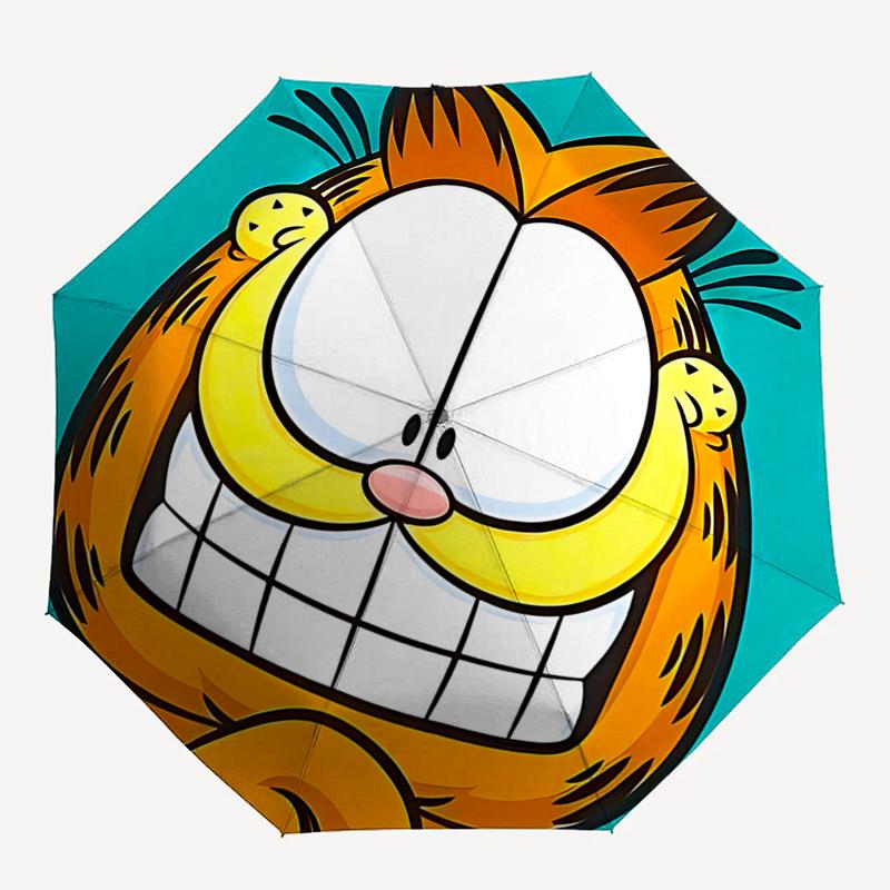 Garfield Automatic Opening/Closing Umbrella with 3-Fold Design and 8-Bone Frame - Perfect Outdoor Gift for Fans, Travelers, and Daily Use010