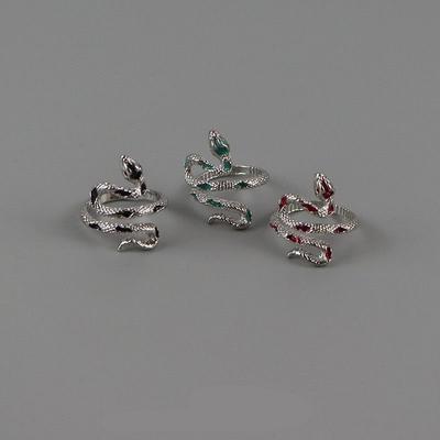 Wrapped Snake Epoxy Ring On Fingertips Cold Wind Slytherin Enamel Color Green Snake Court Female Index Finger Jewelry