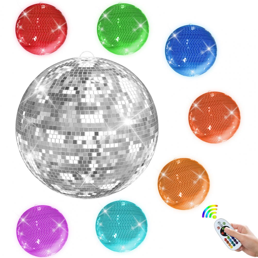 

Large Disco Ball, Big Hanging Mirror Ball, Lightning Ball Ornaments with Hanging Ring for DJ Club, Stage, Bar, Wedding, Events,