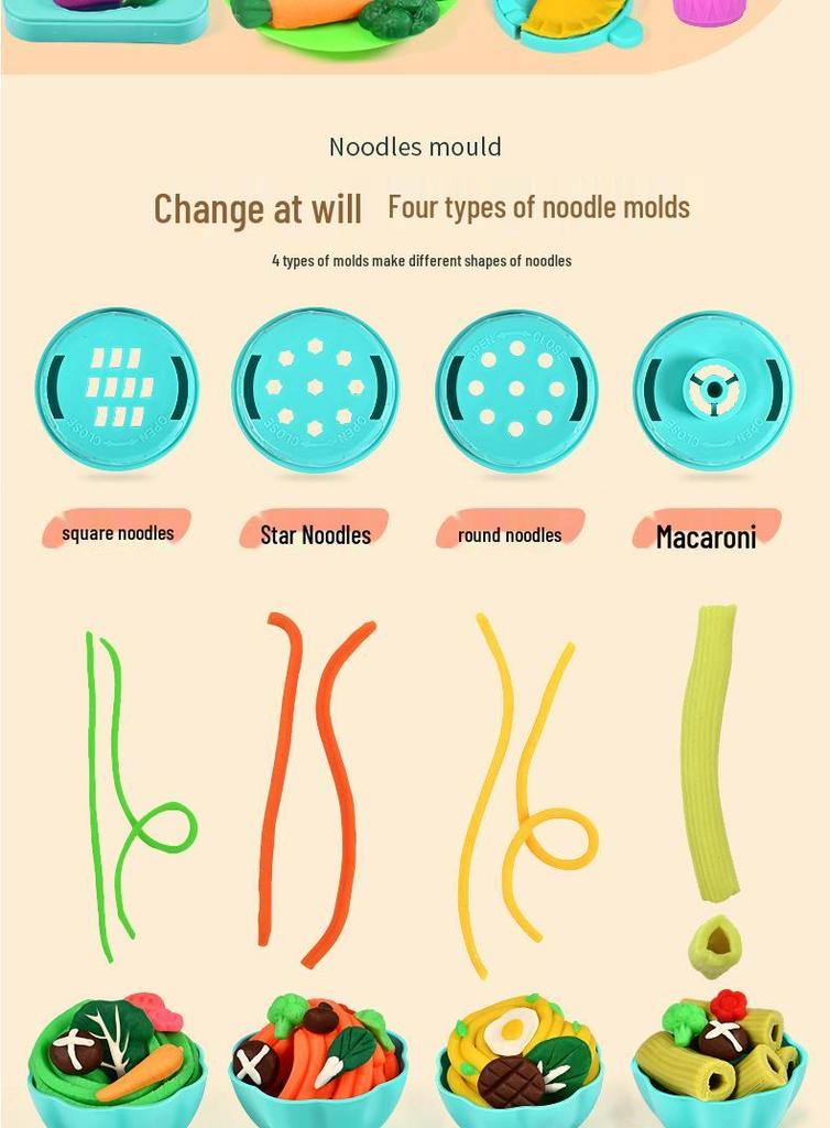DIY Playdough Noodle Maker: Light Clay Mold Toy for Kids