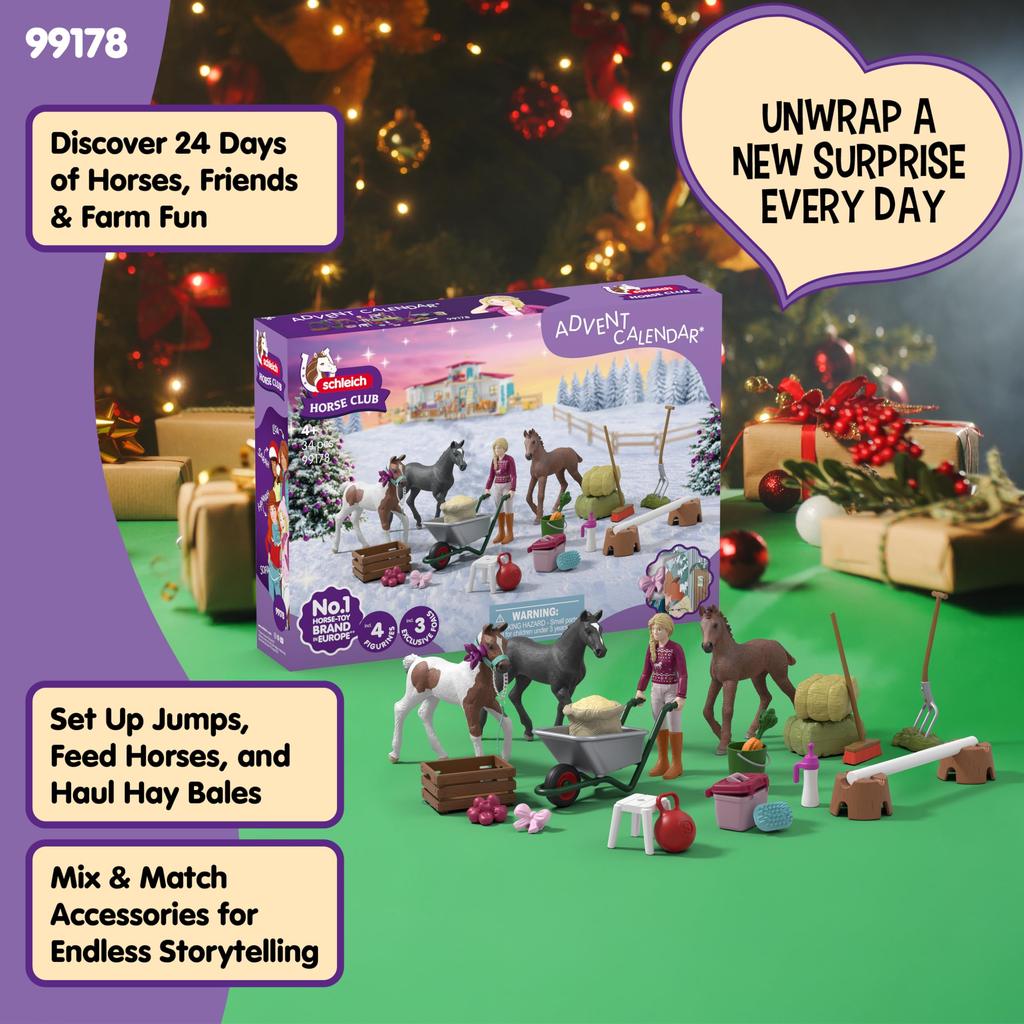 Schleich Horse Club Advent Calendar | Figurines for ages 6 and up | Animal Gift | 99178