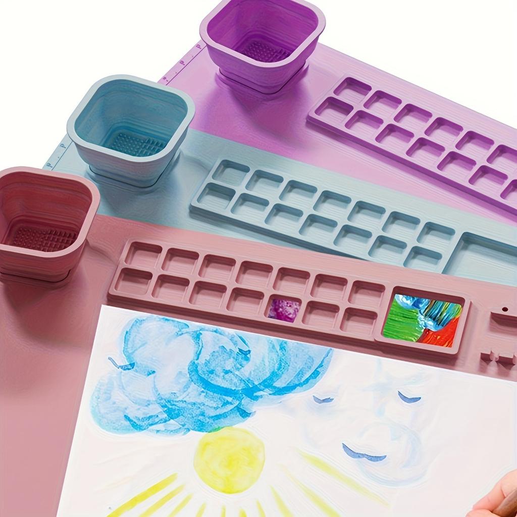 1pc Silicone Painting Mat, Art Mat, Silicone Painting Mat, Washable Silicone Graffiti Mat, Oil Painting Mat, Color Painting Mat