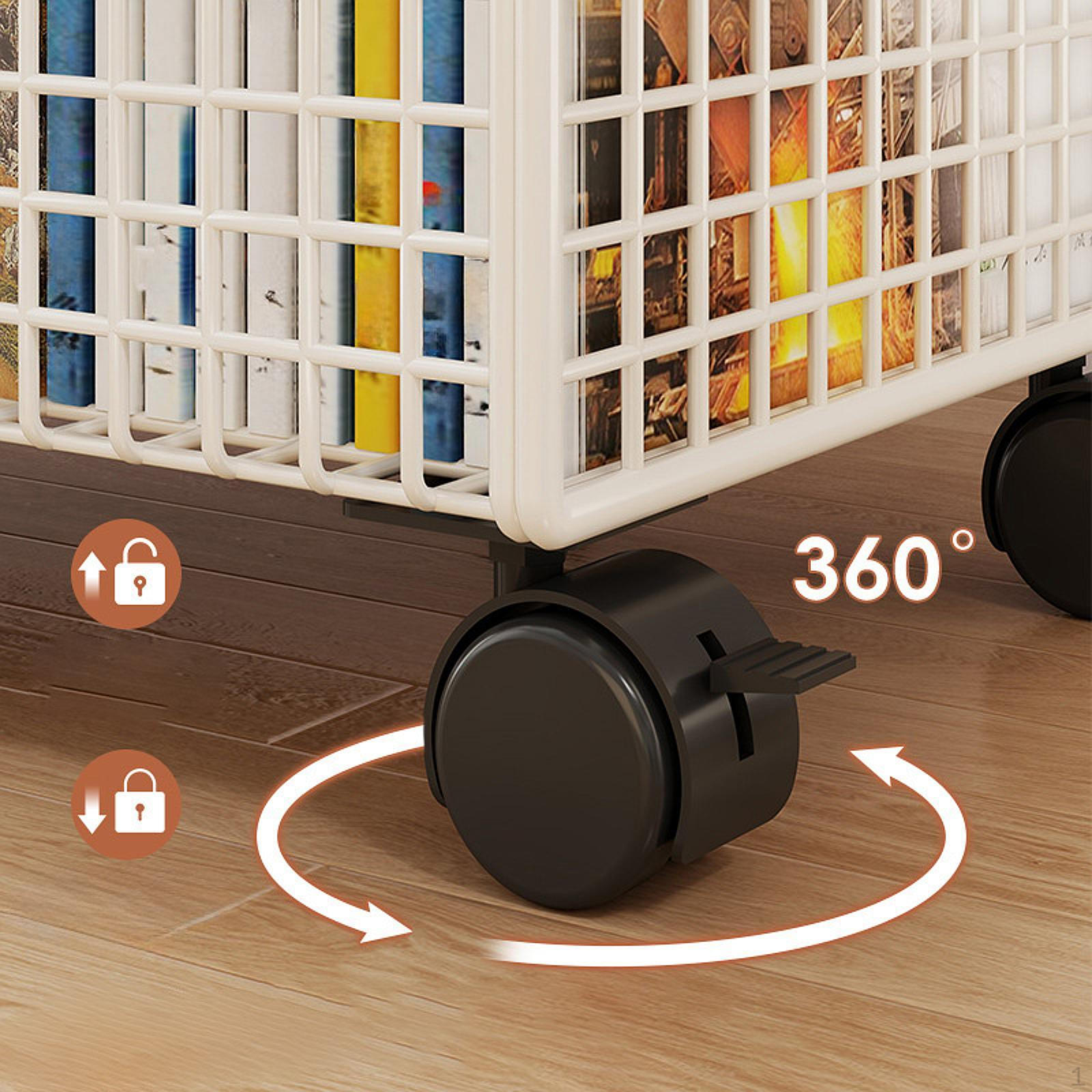 

Передвижная книжная тележка-полка под стол на колесиках, напольный ящик для хранения книг и закусок 38x25x26 cm