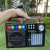 Portable Retro AM/FM/SW Band Radio Receiver Multifunctional Solar Bluetooth Speaker with RGB Light Stereo Sound Audio RX-868S