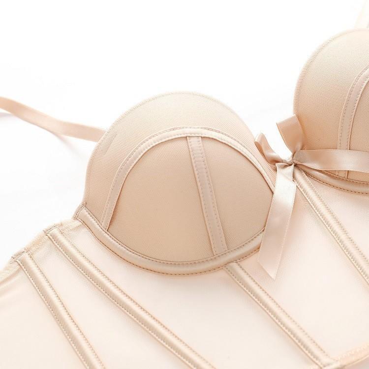 French sexy soft steel ring bra, vest-style fishbone shapewear, women's small breasts gather together, anti-sagging bra cover