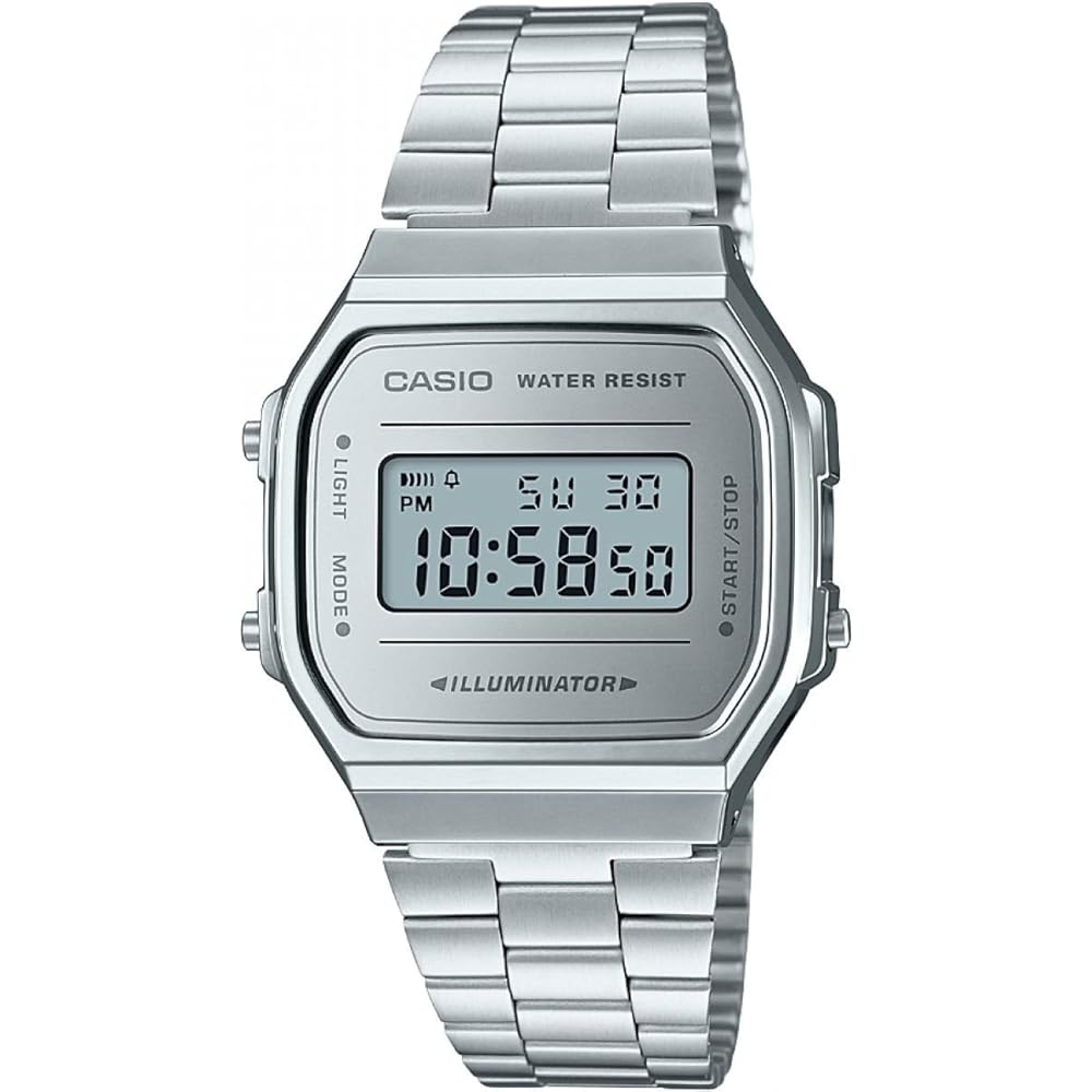 

Casio A168WEM-7DF Digital Quartz Watch Silver Stainless Steel Unisex