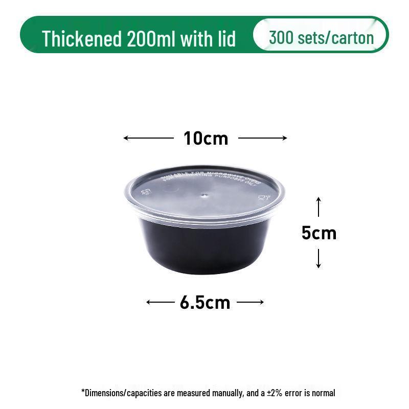 Black Round Disposable Food Containers: Thickened Soup and Fast Food Bowls
