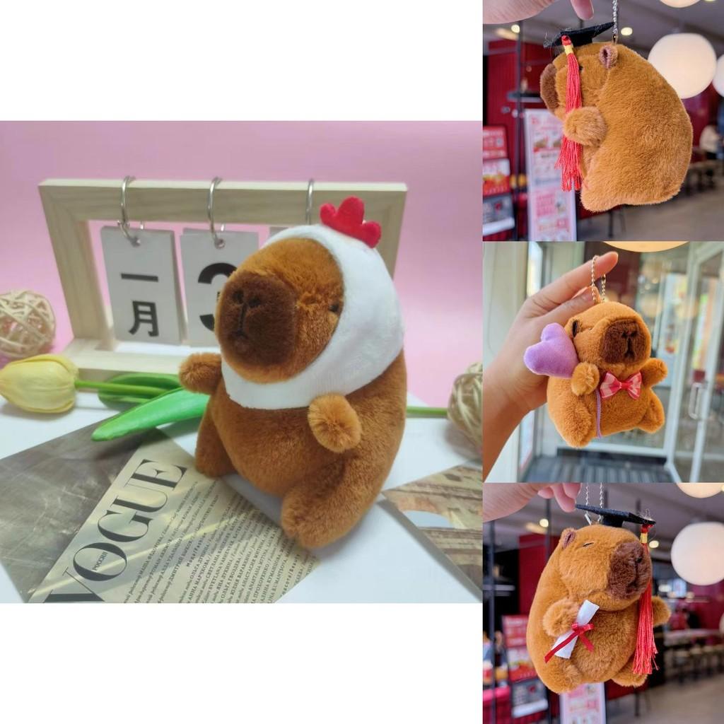 Capybara Keychain Plush Toy With Sparkling Chain For Animal Collectors