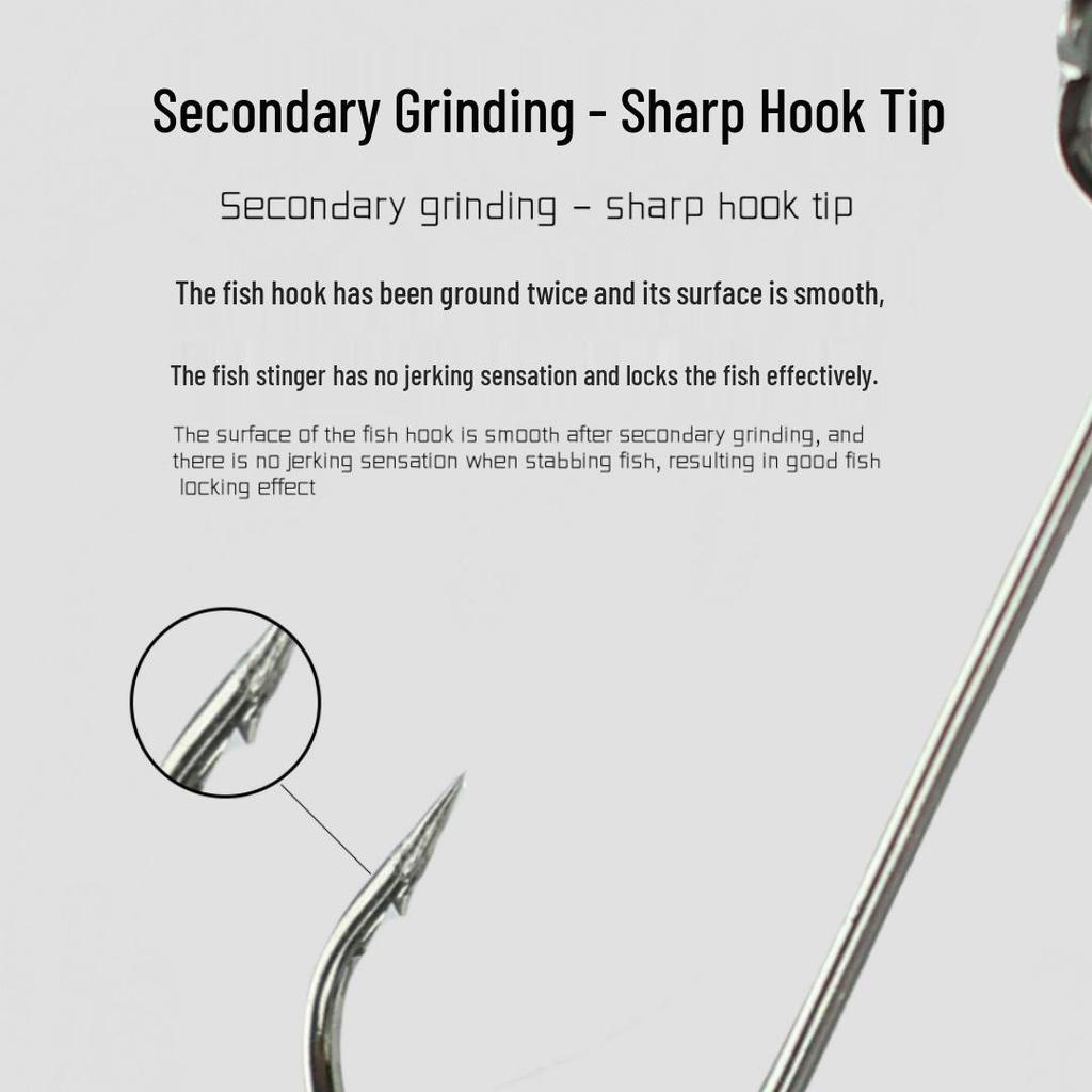 Carbon Steel Narrow Shank Long Handle Fishing Hook for Soft Bait - Ideal for Asp, Mandarin Fish, Bass, Mackerel, and Sea Fishing.