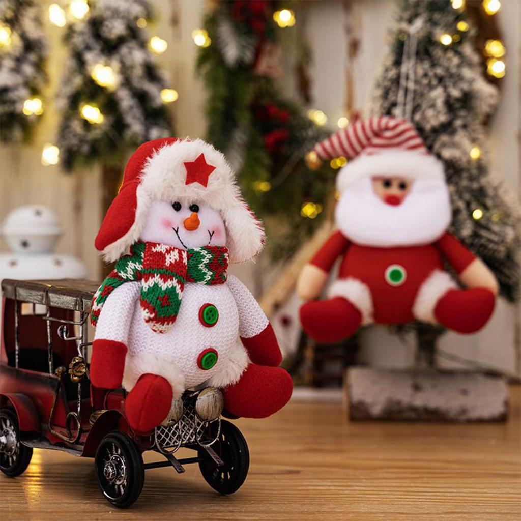 Christmas Ornaments 3 Pieces Santa Claus Snowman Elk Holiday Doll Hangable Christmas Tree Decorations for Party Planners Home