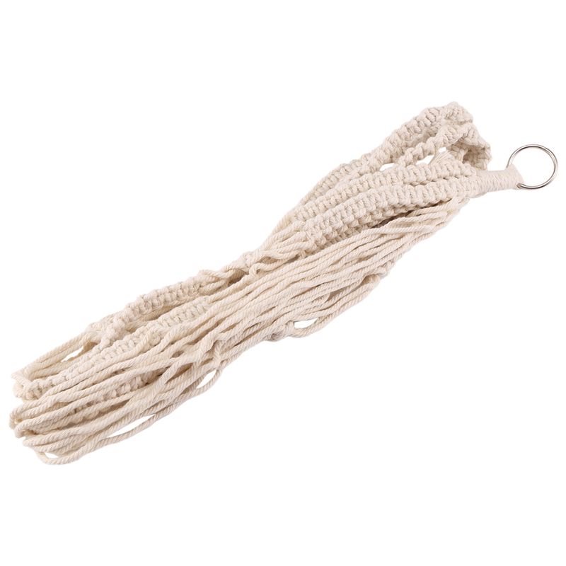 M-Modern-Macrame Double Plant Hanger Indoor Outdoor 2 Tier Hanging Planter Cotton Rope 4 Legs 67 Inch