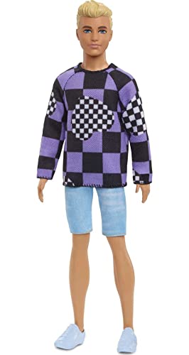 Barbie Ken Fashionista Purple Check / As seen in the movie  Barbie ! [Dress-up Doll] [Ages 3 and up] HBV25