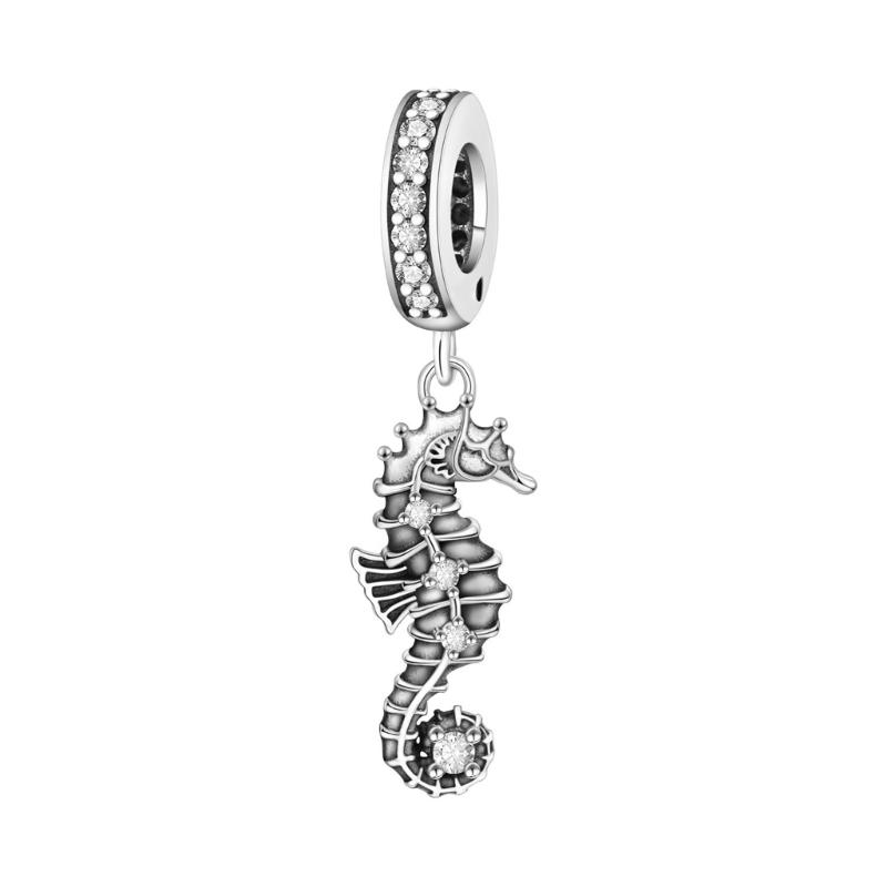 Handcrafted Marine Themed Silver Pendant Sea Animal Charm Jewelry Accessories for Bracelets and Necklaces