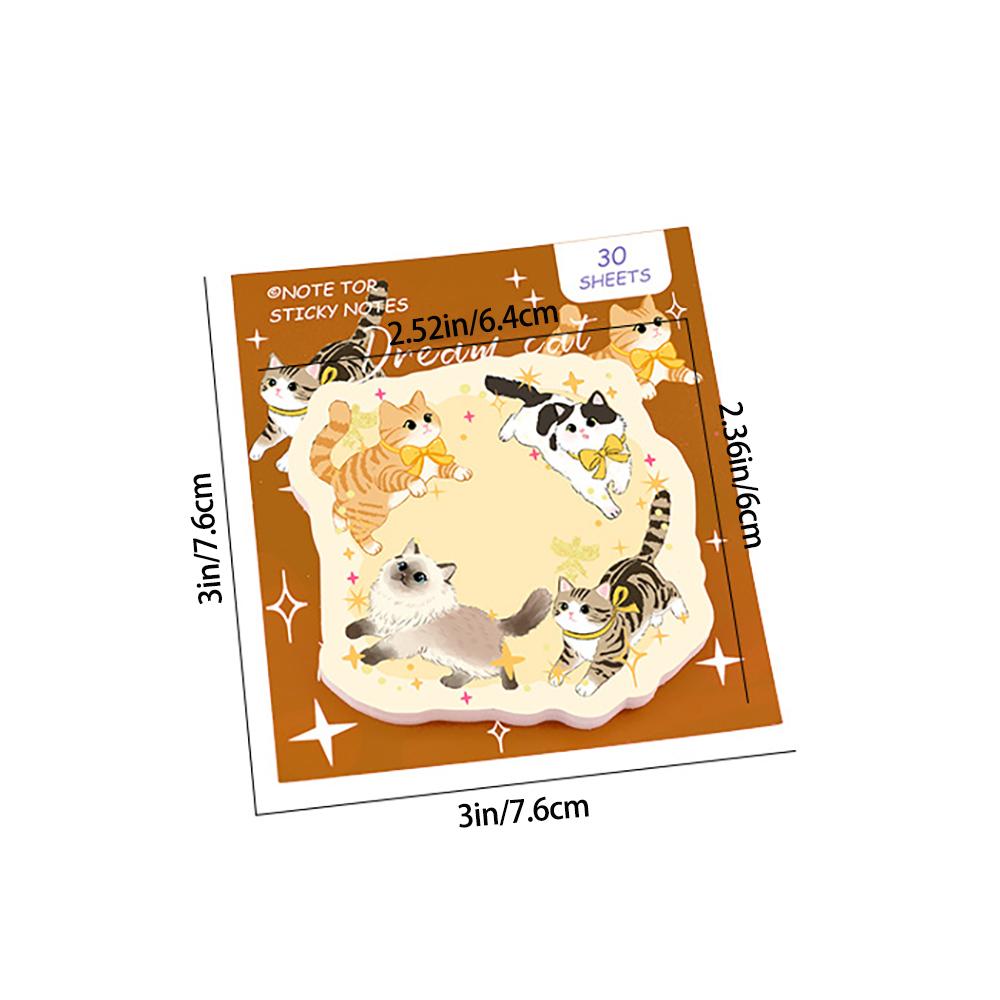 Cat and Dog Diary Post it, Cute Cartoon Cat and Dog Memo, Creative High Beauty Student Memo
