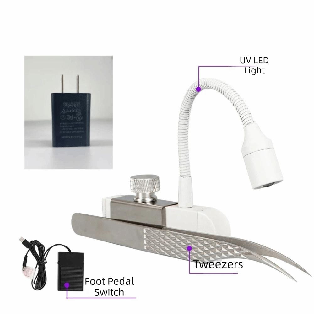 Portable UV Lash Lamp Mini Gooseneck UV LED Light Eyelash Extension Tweezers  Beauty Salon white US