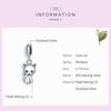WOSTU 925 Sterling Silver Cute Cat Animal Charms Pendant for Original 3mm Bracelets & Necklaces