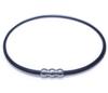Erg CRAFT Sports Necklace Genuine Tochigi and Ideal for Table Smartphone Neck Relieves Neck Shoulder and Ultra Vibration (Black) M49cm, Leather, Men's