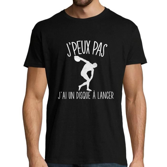 T-shirt Homme - Désolé Je peux pas - Lancer du Disque - 100% coton - Manches courtes