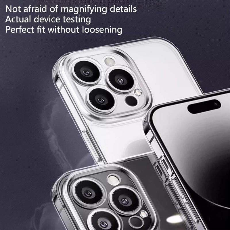 Matte Clear Silicone Case for iPhone Wireless Charging Soft Touch Ultra-Thin Grip Shockproof Bumper with Lens Protective Cover