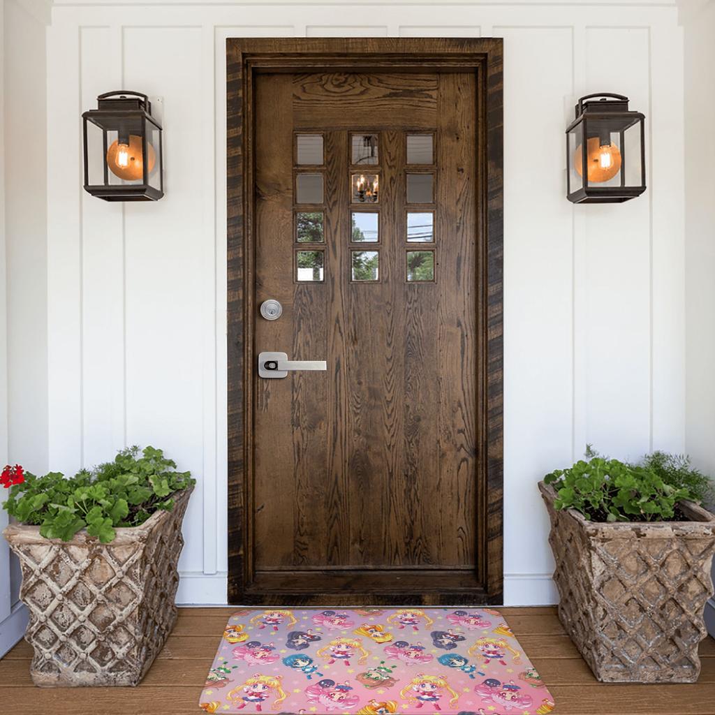 Crystal Team Pattern Front Door Floor Entrance Mats Indoor Sailor Moon Bathroom Kitchen Doormat Balcony Carpet Rug