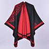 Autumn and winter double-sided thickened warm shawl cape simple split imitation cashmere scarf cape shawl hot