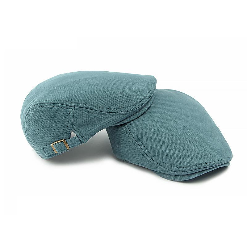 Șapcă Albastră cu Cozoroc Femei Primăvară Toamnă Culoare Solidă Beretă Șapcă Britanică Vintage Bumbac Bărbați Șapcă Forward