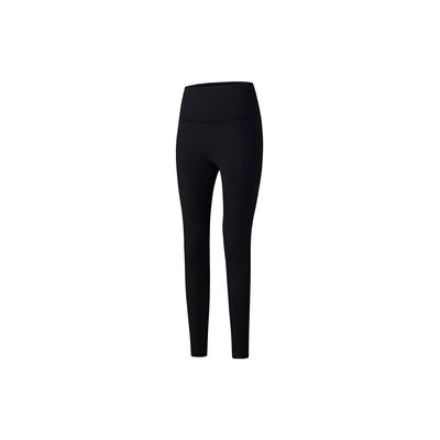 Solide Hohe Taille Neunpunkt Enge Sport Leggings Damen Leggings Schwarz SC1230002DY-BK01