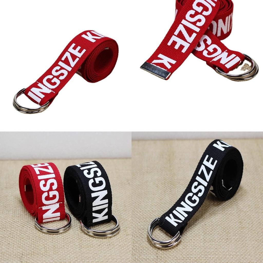 Fashionable Letter Printed Double Buckle Design Women Canvas Belt For Casual Fashion