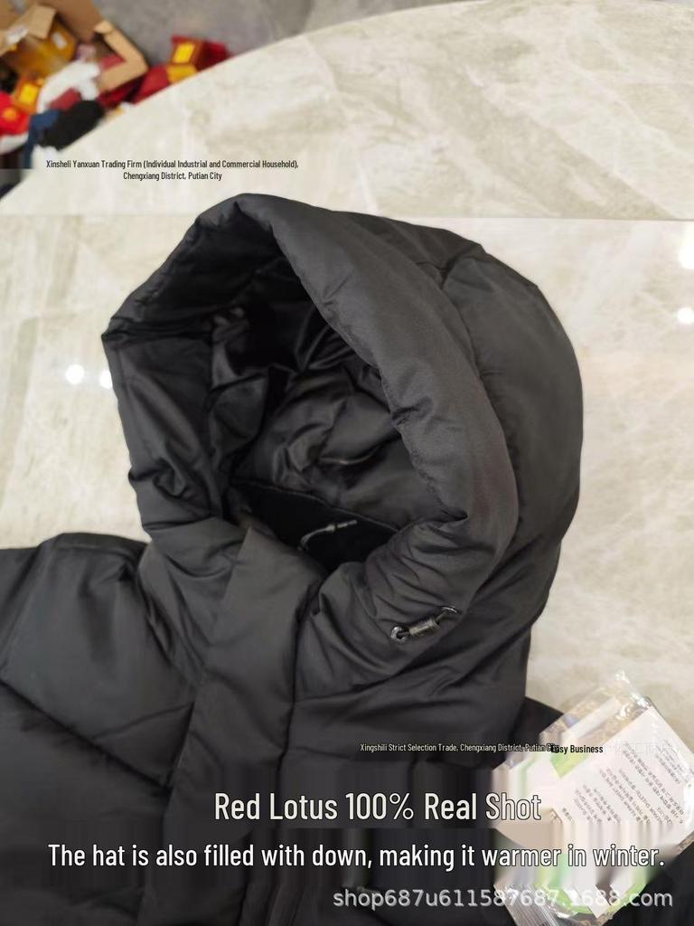 Echte North Face lange Kapuzen-Daunenjacke, Unisex-Stil für kaltes Wetter