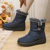 Fashion Faux Fur Thick Plush Ankle Boots Women 2025 Waterproof Non-Slip Snow Boots Woman Hook Loop Keep Warm Cotton Padded Shoes Female