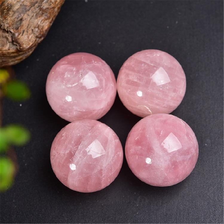 Delicate 4cm Rose Quartzs Crystal Sphere Small Crystal Ball for Bedroom Office Desktop Decors To Promote Tranquilities