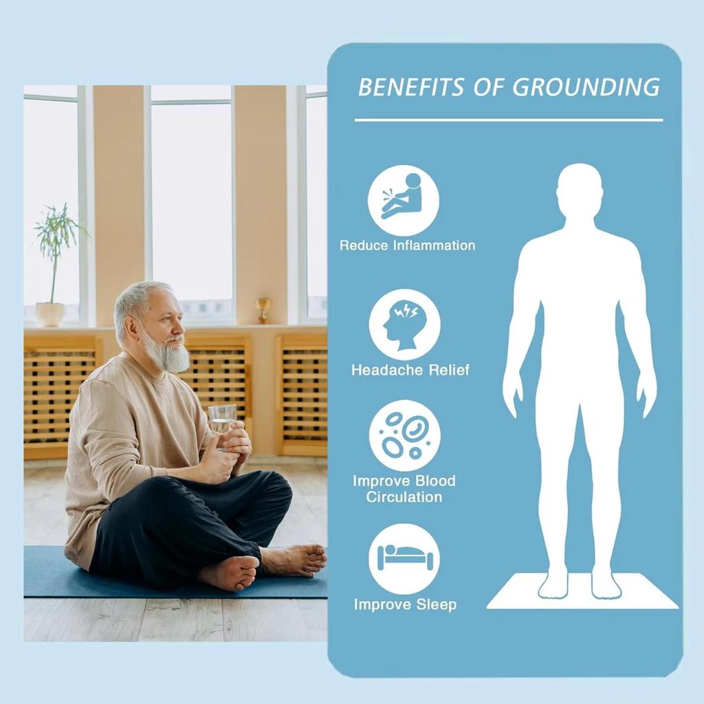 Grounding Mat Kit, desk mat, grounding foot mat, computer mouse pad can improve sleep, maintain body balance, blood circulation